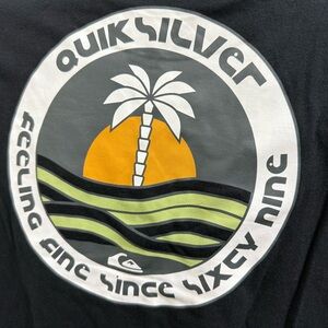 Quiksilver Charcoal Tee with Red Logo